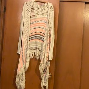 Vanity Asymmetrical Duster with Hood. Size XL